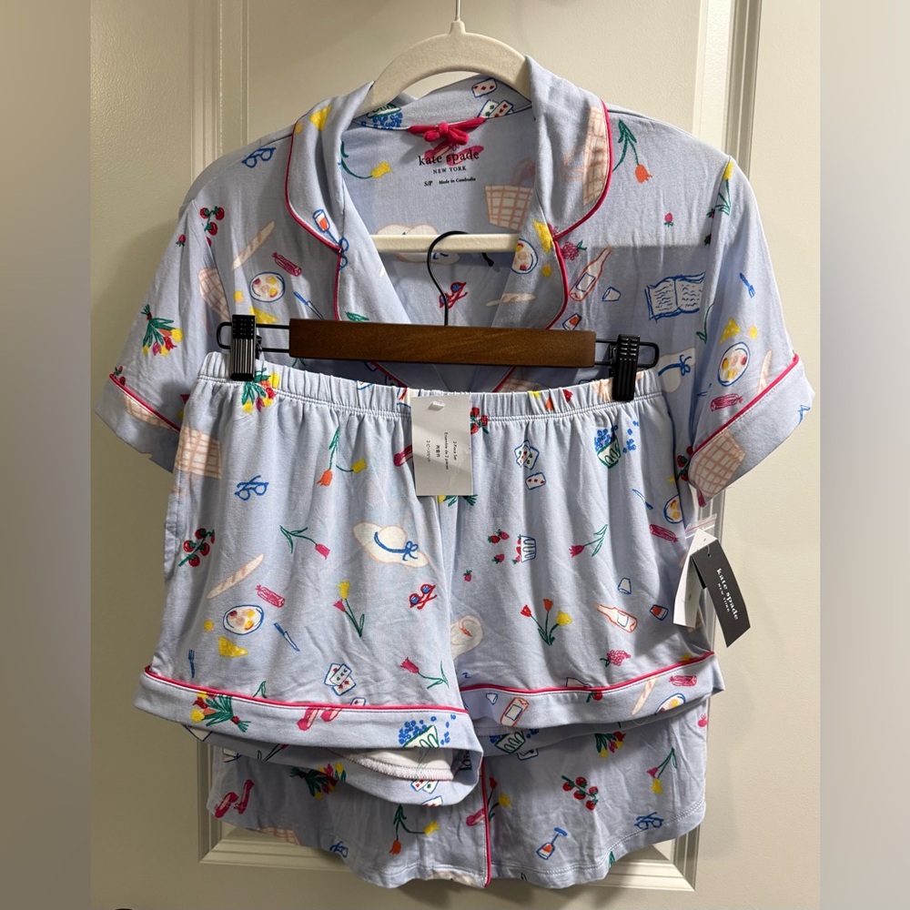Kate Spade 2 Piece Pajama Park Picnic size Small NWT - Picture 2 of 8